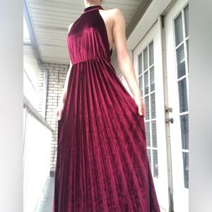 ASOS velvet pleated dress